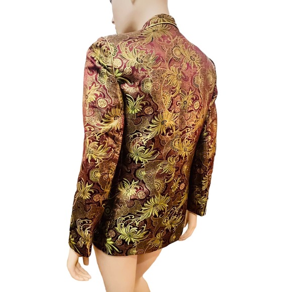 Vintage 80s Charlotte Ford II Metallic Gold and Red Jacket Blazer Size Small - Picture 9 of 14